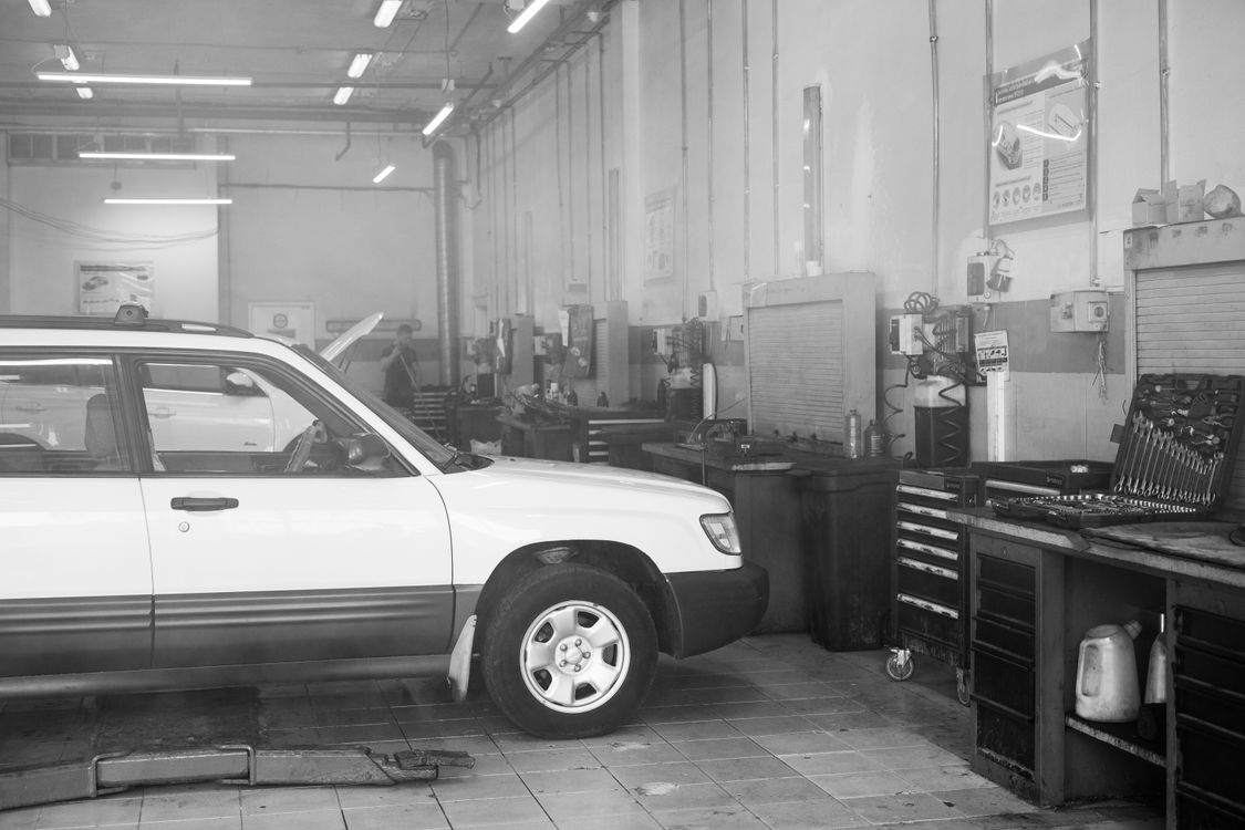 Finished car in garage